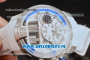 HYT H1 Iceberg Clone HTY Cal.101 Manual Winding Steel Case with White Dial and White Rubber Strap