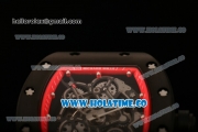 Richard Mille RM 055 Bubba Watson Tourbillon Manual Winding PVD Case with Skeleton Dial Dot Markers and Red Inner Bezel