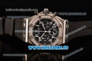 Audemars Piguet Royal Oak Offshore Miyota OS20 Quartz Steel Case with Black Dial and White Arabic Numeral Markers - Diamonds Bezel (EF)