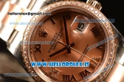 Rolex Datejust Rose Gold Dial With Diamond Bezel Two Tone Rolex3255