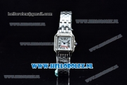 Cartier Santos 100 Japanese Miyota Quartz Steel Case with White Dial Roman Numberal Markers and Steel Bracelet