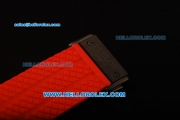 Hublot Big Bang Chronograph Swiss Valjoux 7750 Automatic Movement Red Dial with Black Bezel and Red Rubber Strap