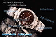 Rolex Datejust II Asia 2813 Automatic Full Steel with Brown Dial and White Stick Markers - ETA Coating Super LumiNova