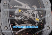 Richard Mille RM027-2 Miyota 9015 Automatic Carbon Fiber Case with Skeleton Dial Dot Markers and Red Nylon Strap
