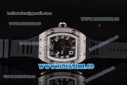 Richard Mille RM010 Miyota 9015 Automatic Steel/Diamonds Case with Skeleton Dial and White Inner Bezel