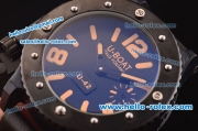 U-Boat Classico U-42 Asia 6497 Manual Winding PVD Case with Black Dial and Orange Markers - ETA Coating