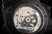 Hublot Big Bang Swiss Valjoux 7750 Automatic Movement Ceramic Case with Black Dial-Red Markers and Black Rubber Strap