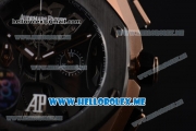 Audemars Piguet Concept Miyota Quartz Rose Gold Case with Skeleton Dial and Grey Rubber Strap Stick/Arabic Numeral Markers (EF)