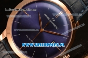 Girard Perregaux 1966 9015 Auto Rose Gold Case with Blue Dial and Blue Leather Strap