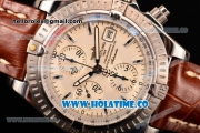 Breitling Chronomat Evolution Swiss Valjoux 7750 Automatic Steel Case with White Dial and Silver Stick Markers (BP)