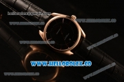 Omega De Ville Tresor Master Co-Axial Clone 8800 Automatic Rose Gold Case with Black Dial and Black Leather Strap - (YF)