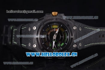 Linde Werdelin Spidolite II Tech Gold Swiss Valjoux 7750 Automatic Forge Carbon Case with Skeleton Dial Black Leather Strap and Stick Markers