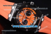 Audemars Piguet Royal Oak Offshore Diver Chrono Miyota OS20 Quartz PVD Case with Orange Dial Stick Markers and Orange Rubber Strap (EF)