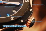 Hublot Big Bang Miyota Automatic Rose Gold Case with PVD Bezel and Black Rubber Strap-Lady Size