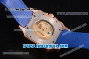 Cartier Santos Tourbillon Asia Automatic Rose Gold Case with Blue Dial and Blue Leather Strap - Roman Numeral Markers
