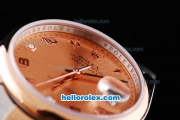 Rolex Datejust Oyster Perpetual Automatic Two Tone with Rose Gold Bezel,Khaki Dial and Number Marking-Small Calendar