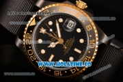 Rolex GMT-Master II Asia Automatic PVD Case with White Markers and Black Nylon Strap