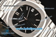 Patek Philippe Nautilus Miyota 9015 Automatic Full Steel with Black Dial and White Stick Markers