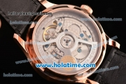 IWC Portuguese Automatic Movement Rose Gold Case with Black Dial and Black Leather Strap