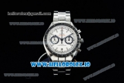 Omega Speedmaster Racing Master Clone Omega 9900 Automatic Steel Case/Bracelet White Dial With Stick Markers(JH)