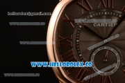 Cartier Drive de Cartier Asia Automatic Rose Gold Case with Grey Dial and Brown Leather Strap (AAAF)