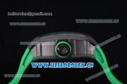 Richard Mille RM 59-01 Miyota 9015 Automatic PVD Case with Skeleton Dial Dot/Arabic Numeral Markers and Green Rubber Strap