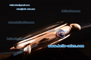 Vacheron Constantin Tourbillon Automatic Movement Rose Gold Case with Black Dial and Black Leather Strap