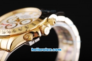 Rolex Daytona II Automatic Movement Full Gold with Stick Markers and White Dial