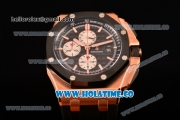 Audemars Piguet Royal Oak Offshore Chrono Clone AP Calibre 3126 Automatic Rose Gold Case with Black Dial and White Stick Markers (NOOB)