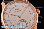 IWC Portuguese Vintage Asia 6497 Manual Winding Rose Gold Case with White Dial and Stick/Numeral Markers
