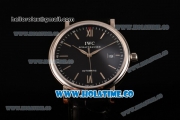 IWC Portofino Automatic Miyota 9015 Automatic Steel Case with Black Dial and Stick Markers