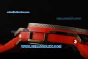 Hublot Big Bang Chronograph Swiss Valjoux 7750 Automatic Movement Red Dial with Black Bezel and Red Rubber Strap