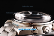 Omega Speedmaster Swiss Valjoux 7750 Chronograph Movement Silver Case with Black Dial-Black Bezel