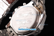 Breitling Bentley Motors Swiss Valjoux 7750 Chronograph Movement Full Beige Dial with Silver Stick Marker and SS Strap