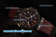 Hublot Big Bang Swiss Valjoux 7750 Automatic Movement PVD Case with Ceramic Bezel and Brown Rubber Strap - 1:1 Original