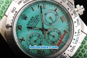 Rolex Daytona Automatic Movement MOP Dial with Roman Markers and Green Leather Strap