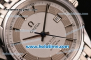 Omega De Ville Hour Vision Swiss ETA 2836 Automatic Steel Case and Strap with White Dial