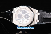 Audemars Piguet Royal Oak Navy Chronograph Swiss Valjoux 7750 Automatic Movement White Grid Dial with Blue Number Markers