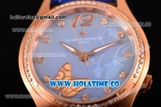 Vacheron Constantin Metiers d'Art Swiss ETA 2824 Automatic Rose Gold Case with Blue MOP Dial and Diamonds Bezel