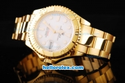 Rolex Yachtmaster Swiss ETA 2836 Automatic Movement Full Gold Case/Strap with White Dial and White Round Hour Marker