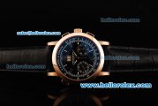 A.Lange&Sohne Datograph Flyback Chronograph Swiss Valjoux 7750 Manual Winding Movement Rose Gold Case with Black Dial and Rose Gold Markers