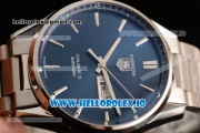 Tag Heuer Carrera Calibre 5 Swiss ETA 2824 Automatic Steel Case Blue Dial With Stick Markers Steel Bracelet