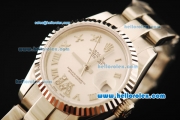 Rolex Datejust Automatic Movement Full Steel with ETA Coating Case and Silver Dial