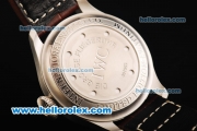 IWC Big Pilot Swiss Valjoux 7750 Automatic Movement Steel Case with Brown Dial - White Subdial and Brown Leather Strap