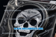 Bell & Ross BR 01 Burning Skull Asia Automatic Steel Case with Skull Dial and Brown Leather Strap - 1:1 Original(AAAF)