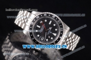 Rolex GMT-Master Vintage Asia 2813 Automatic Stainless Steel Case/Bracelet with Black Dial Black Bezel and White Dot Markers