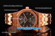 Audemars Piguet Royal Oak Clone AP Calibre 3120 Automatic Full Rose Gold with Black Dial and Stick Markers (EF)