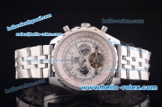 Breitling for Bentley Motors Automatic Tourbillon Skeleton with White Dial and SS Strap-Bidirectional Slide Rule