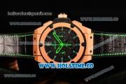 Hublot King Power Chrono Swiss Valjoux 7750 Automatic Rose Gold Case with Black Dial and Green Stick Markers