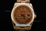 Rolex Datejust Oyster Perpetual Chronometer Automatic with Brown Dial and Roman Marking